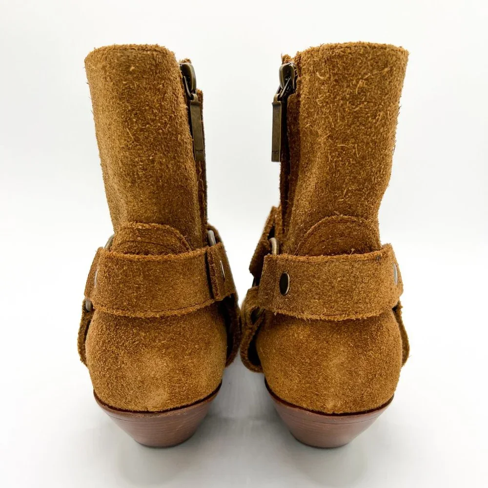 Saint Laurent Brown Leather Suede Wyatt Harness Boots/ New without Box - Picture 3 of 13